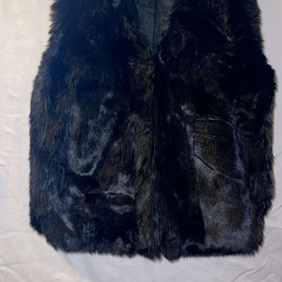 Madewell black faux fur vest hook closure size XS - Picture 4 of 11